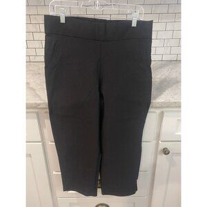 Lavish Capri Pants Womens 1X Black Pull On Straight Leg Pockets Business Casual